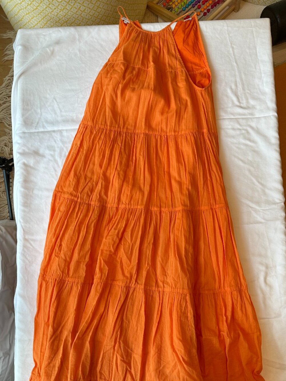 RHODE orange flowy maxi sundress with tassel belt